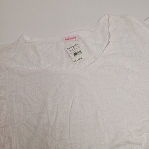 Fresh Produce Coastline Coffee House T-Shirt Women XXL White New Cotton V-Neck
